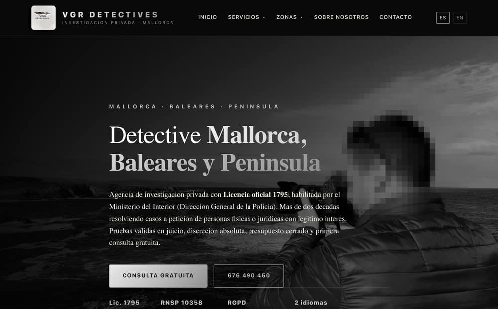 Web de VGR Detectives